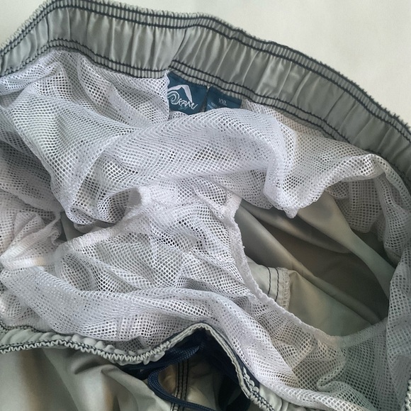 Kanu Surf Board Shorts Silver Swim Beach Cargo Pockets Lined Drawstring XXL - Picture 4 of 8